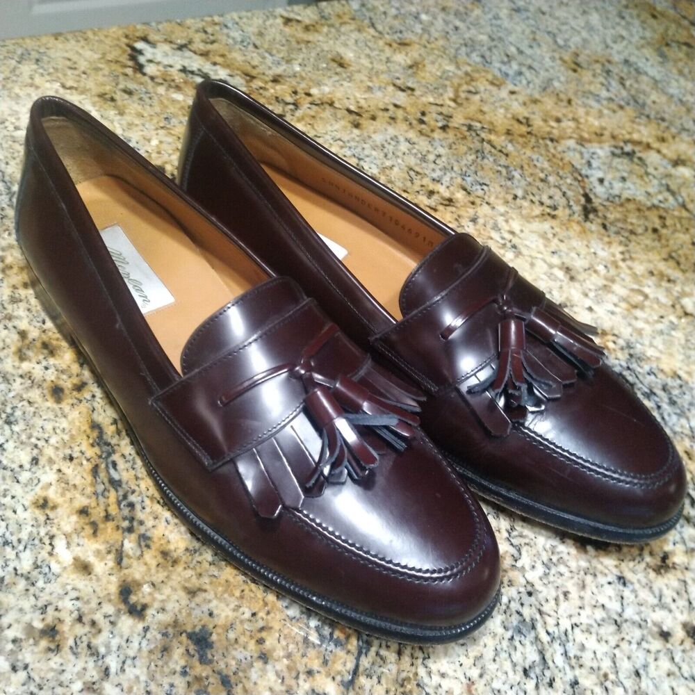 Mezlan Santander Kiltie Tassel Leather Loafer Dress Shoe Burgundy Mens 10.5 EUC - Picture 2 of 13